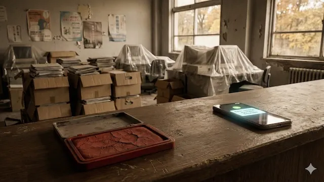 朱肉が乾く音と、紙の城の落城