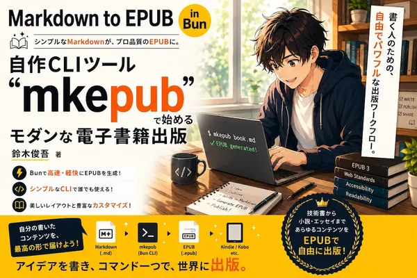 【Kindle】Markdown to EPUB in Bun：自作CLIツール『mkepub』で始めるモダンな電子書籍出版