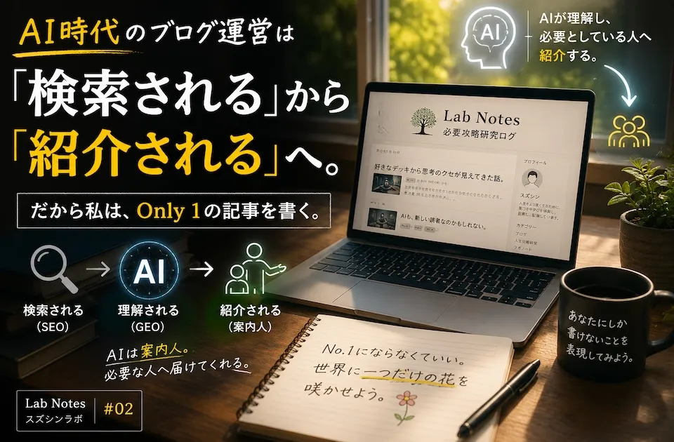 AI時代のブログ運営は「検索される」から「紹介される」へ。