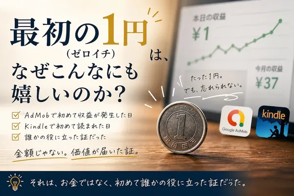 最初の1円（ゼロイチ）は、なぜこんなにも嬉しいのか？