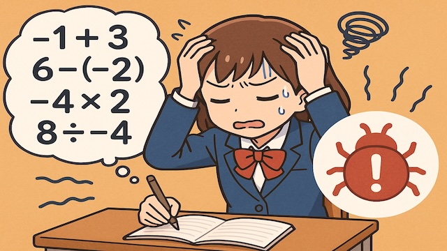 正負の数の四則演算で悩んでない？「符号の丸暗記」が計算ミスの最大のバグです！